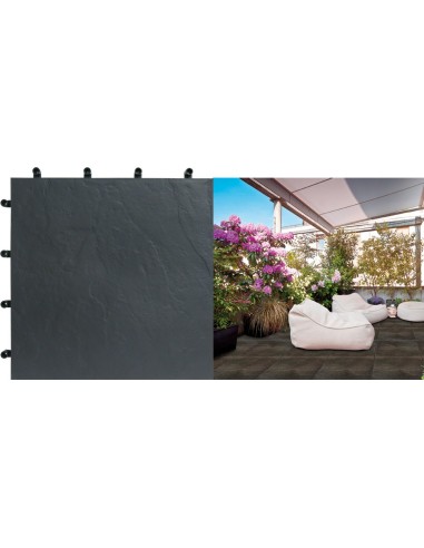 Loseta blacknite polipropileno 40x40 negro de nortene