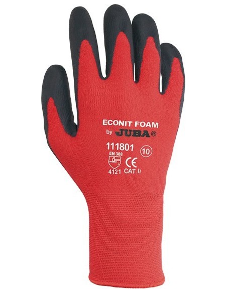Guante nylon/nitrilo foam h111801 t-07 negro de juba caja de 10