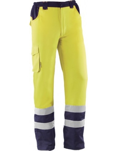Pantalon alta visibilidad amarillo/azul hv748bc t-xl de juba