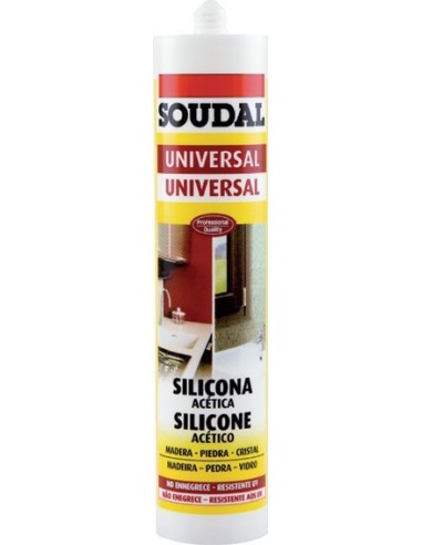 Silicona universal acida 280ml-103183 transparente de soudal