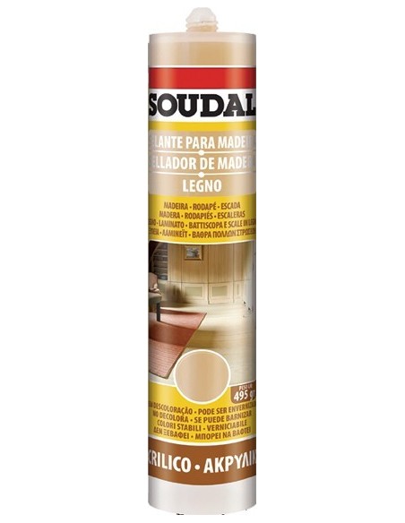 Sellador madera 300ml 125622 haya de soudal caja de 6 unidades