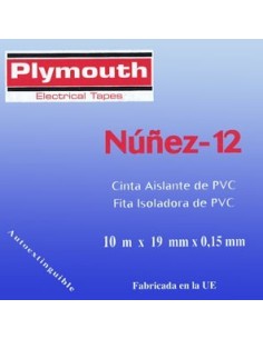 Cinta aislante pvc 5071-10mx19mm azul de plymouth caja de 10
