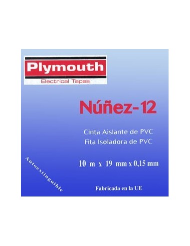 Cinta aislante pvc 5096-20mx25mm negro de plymouth