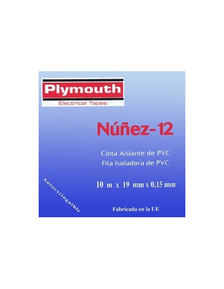 Cinta aislante pvc 5096-20mx25mm negro de plymouth