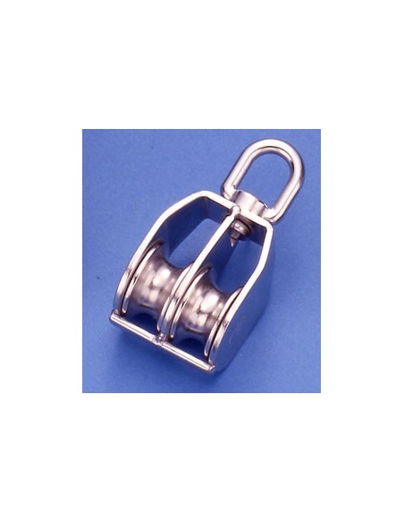 Polea inoxidable doble giratoria 25mm de quintas y quintas caja
