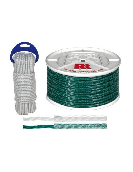 Bobina cuerda plastica forrada 05mm/025mt blanca de rombull