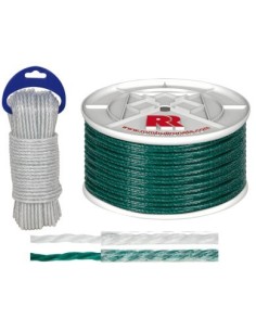 Bobina cuerda plastica forrada 05mm/025mt verde de rombull