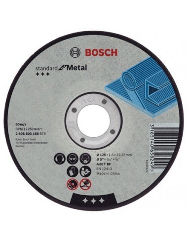 Disco abrasivo 115x2,5x22,23mm corte metal de bosch