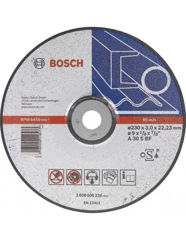Disco concavo a30s bf 230x3,0x22,23 c.me de bosch construccion