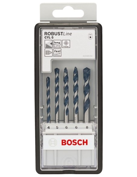 Juego brocas hormigon robustline cyl5 5pza de bosch