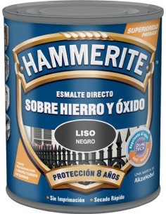 Hammerite metálico liso 750ml negro de hammerite caja de 6