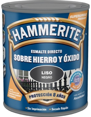 Hammerite metálico liso 750ml negro de hammerite caja de 6