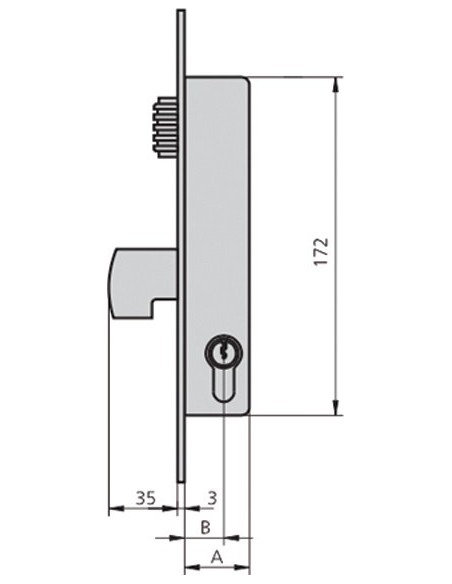 Cerradura embutir 1990v-20/6 acero inoxidable de cvl