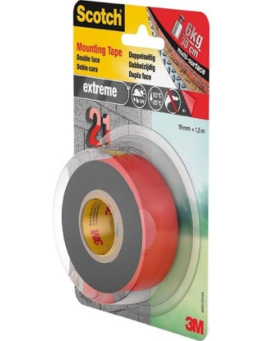 Cinta doble cara scotch extreme 40021915 1,5mx19mm de 3m caja