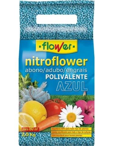 Abono polivalente nitroflower 10529 2,5kg azul de flower caja
