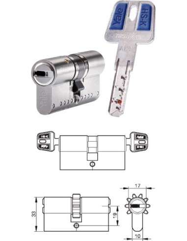 Cilindro seguridad hs-k hskmod3030l 30x30 lt de yale