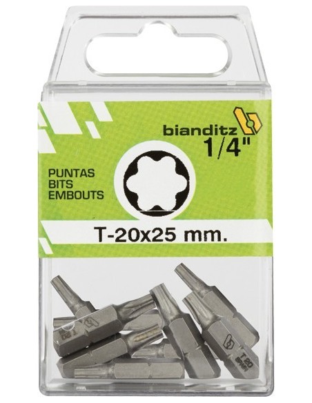 Blister 10 puntas destornillador 238817 t-27x25 1/4" de bianditz