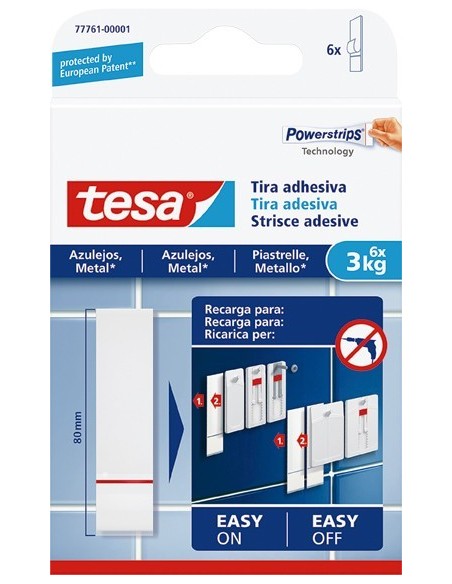 Tira adhesivo 77761 sms azulejos sujección 3,0kg de tesa-tape