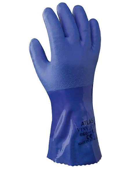 Guante pvc showa 660 t-08 azul de starter caja de 10 unidades