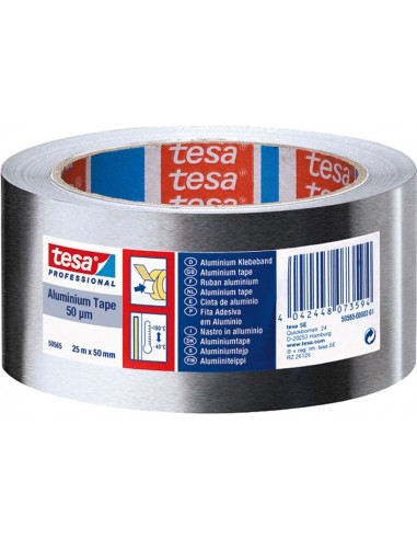Cinta adhesiva 50565-25x50 aluminio con protector de tesa-tape
