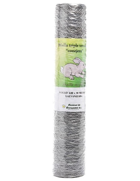 Enrejado triple torsión galvanizado 31 conejera 1,00x50m de