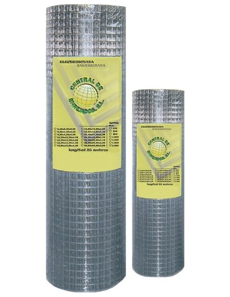 Malla electrosoldada galvanizada 06x06x0,50mm 1,00x25m de