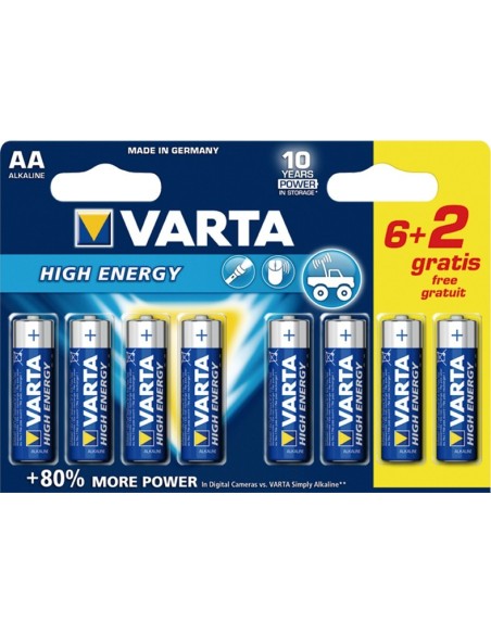 Pila alcalina 4906-lr-06 aa blister(6 + 2)varta de varta caja